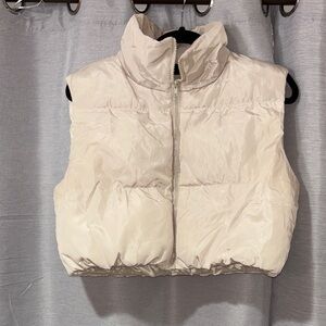 Women's Cream Puffer Vest